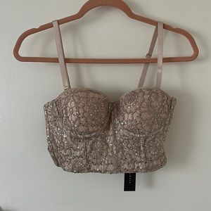 Champagne Sequin Corset Top